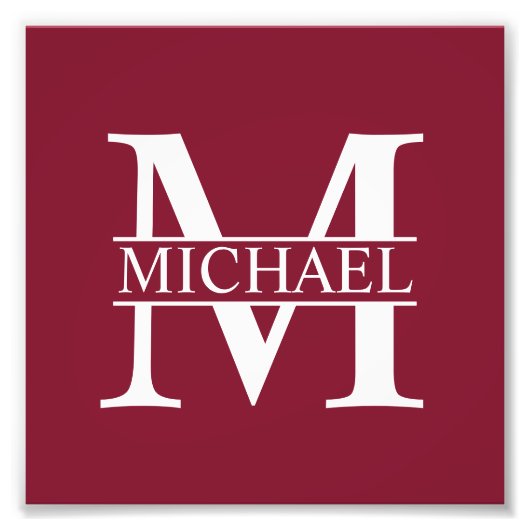 Personalisiertes Monogramm und Name Fotodruck (Vorne)