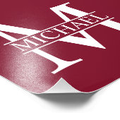 Personalisiertes Monogramm und Name Fotodruck (Ecke)