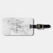 Personalisiertes Monogramm und Name für das weiße Gepäckanhänger (Vorderseite horizontal)