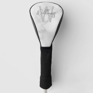 Personalisiertes Monogramm und Name für das weiße Golf Headcover