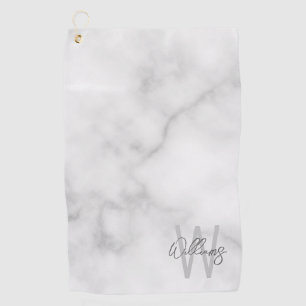 Personalisiertes Monogramm und Name für das weiße  Golfhandtuch