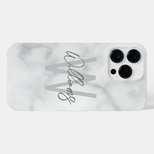 Personalisiertes Monogramm und Name für das weiße  iPhone Hülle (Rückseite (Horizontal))