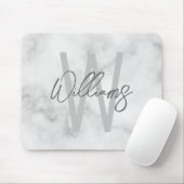 Personalisiertes Monogramm und Name für das weiße Mousepad (Mit Mouse)