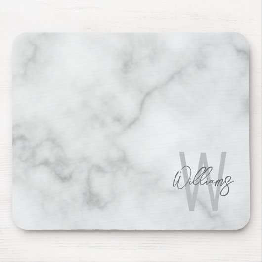 Personalisiertes Monogramm und Name für das weiße  Mousepad (Vorne)