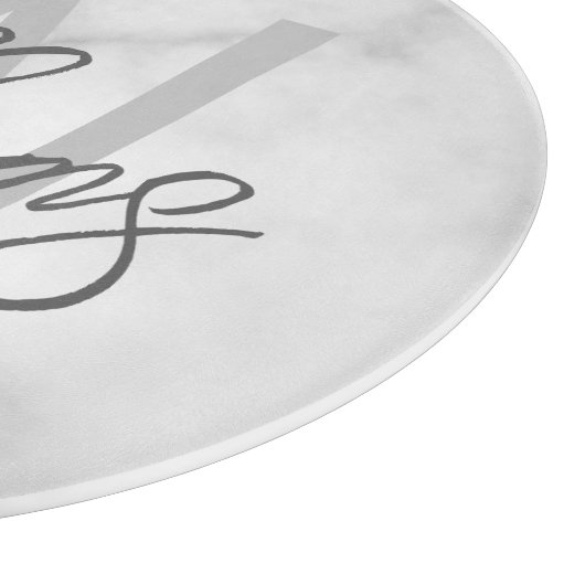 Personalisiertes Monogramm und Name für das weiße Schneidebrett (Ecke)