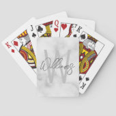 Personalisiertes Monogramm und Name für das weiße Spielkarten (Rückseite)