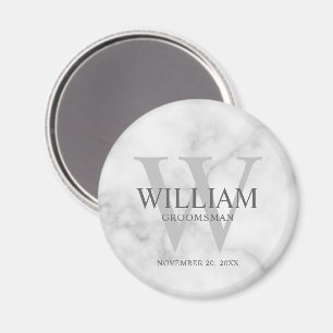 Personalisiertes Monogramm und Name für Trauzeugen Magnet