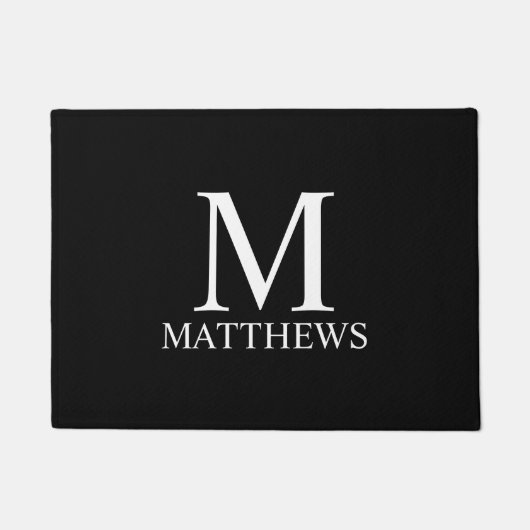 Personalisiertes Monogramm und Name Fußmatte (Vorderseite)