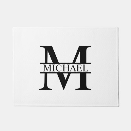 Personalisiertes Monogramm und Name Fußmatte (Vorderseite)