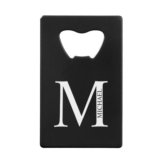 Personalisiertes Monogramm und Name Geldbeutel Flaschenöffner (Vorderseite)