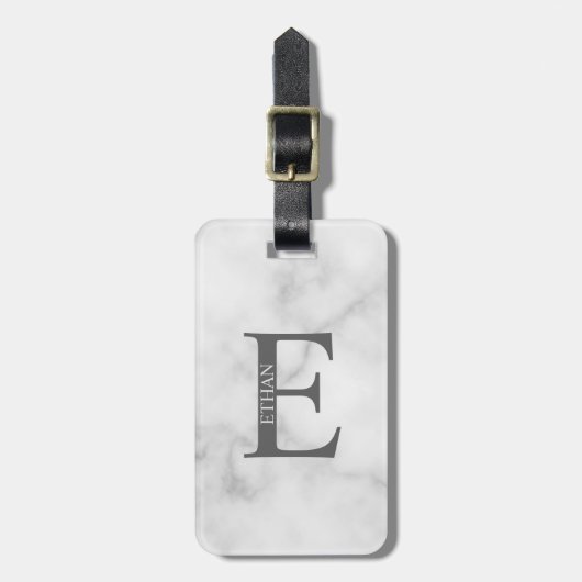 Personalisiertes Monogramm und Name Gepäckmarke Gepäckanhänger (Vorderseite vertikal)