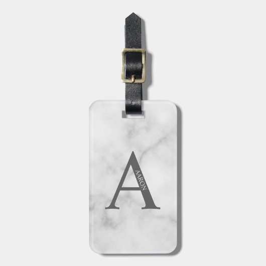 Personalisiertes Monogramm und Name Gepäckmarke Gepäckanhänger (Vorderseite vertikal)