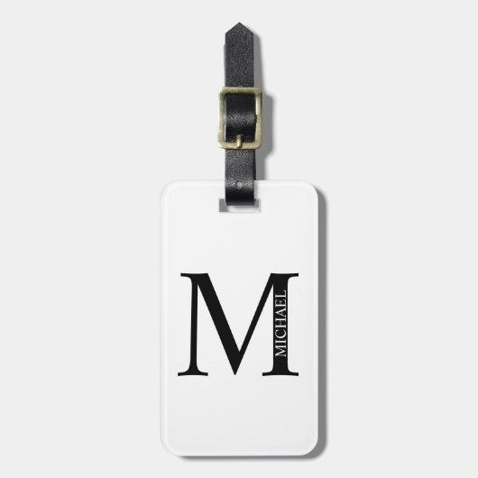 Personalisiertes Monogramm und Name Gepäckmarke Gepäckanhänger (Vorderseite vertikal)