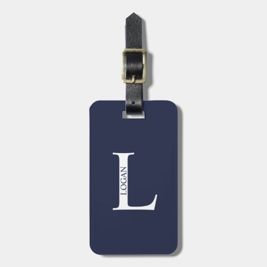 Personalisiertes Monogramm und Name Gepäckmarke Gepäckanhänger (Vorderseite vertikal)