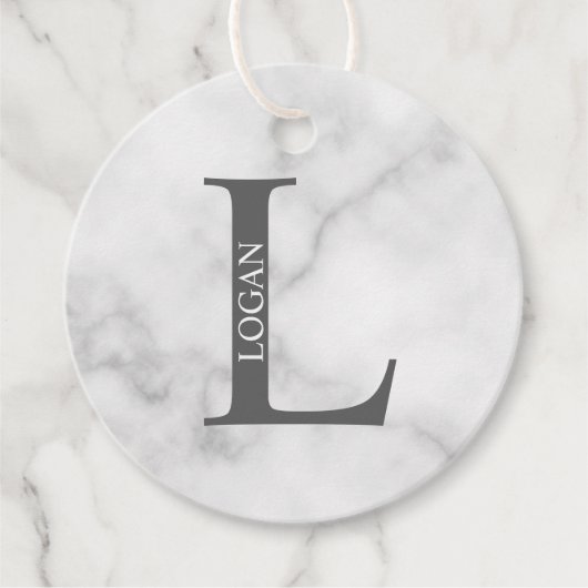 Personalisiertes Monogramm und Name Geschenkanhänger (Vorderseite)