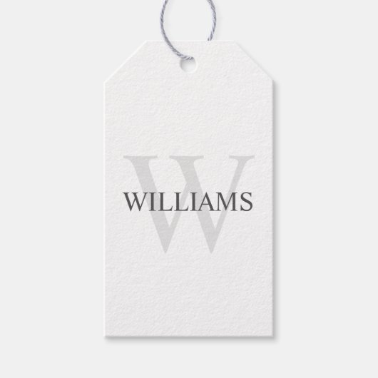 Personalisiertes Monogramm und Name Geschenkanhänger (Vorderseite)