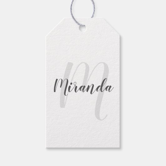 Personalisiertes Monogramm und Name Geschenkanhänger (Vorderseite)