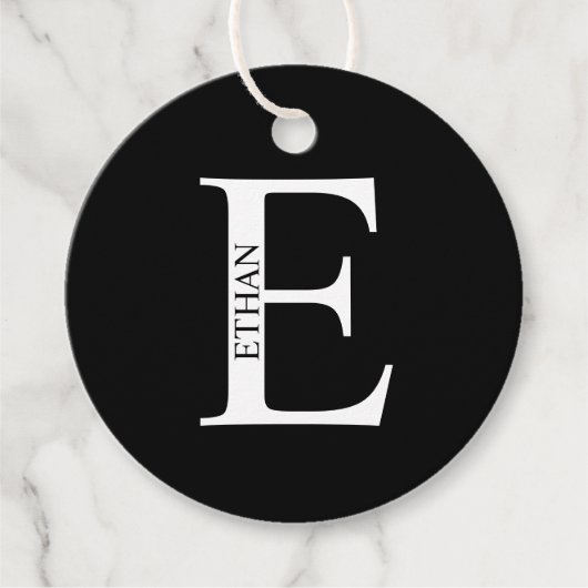 Personalisiertes Monogramm und Name Geschenkanhänger (Vorderseite)