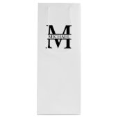 Personalisiertes Monogramm und Name Geschenktüte Für Weinflaschen (Vorderseite)