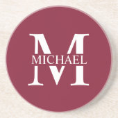 Personalisiertes Monogramm und Name Getränkeuntersetzer (Vorne)