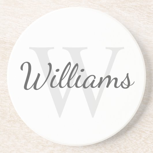 Personalisiertes Monogramm und Name Getränkeuntersetzer (Vorne)