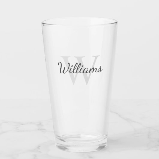 Personalisiertes Monogramm und Name Glas (Vorderseite)