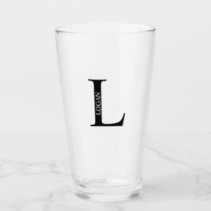 Personalisiertes Monogramm und Name Glas