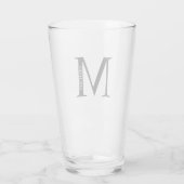 Personalisiertes Monogramm und Name Glas (Rückseite)