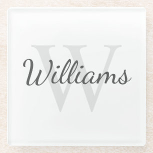 Personalisiertes Monogramm und Name Glasuntersetzer