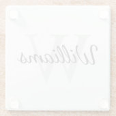 Personalisiertes Monogramm und Name Glasuntersetzer (Rückseite)