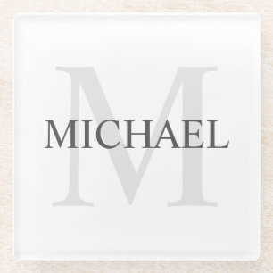 Personalisiertes Monogramm und Name Glasuntersetzer