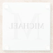 Personalisiertes Monogramm und Name Glasuntersetzer (Rückseite)