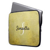 Personalisiertes Monogramm und Name Gold Foil Laptopschutzhülle (Vorderseite Links)