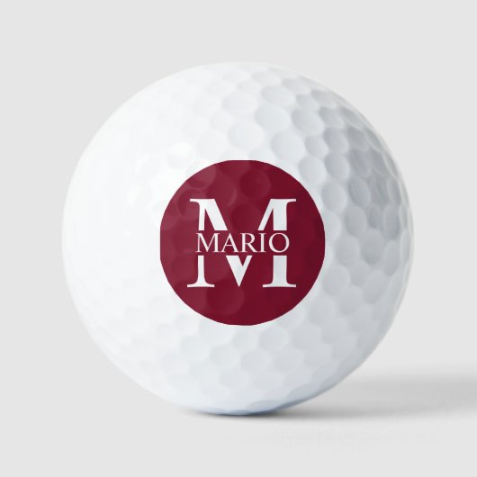 Personalisiertes Monogramm und Name Golf Ball (Vorderseite)