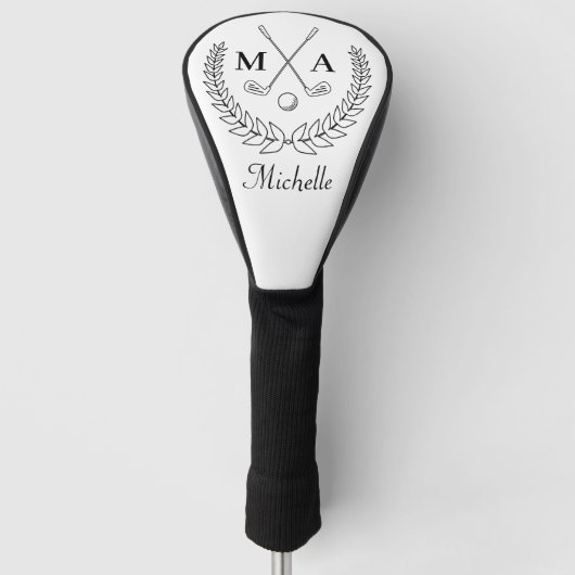 Personalisiertes Monogramm und Name Golf Headcover (Vorderseite)