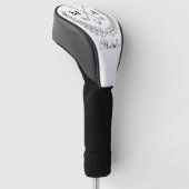 Personalisiertes Monogramm und Name Golf Headcover (angewinkelt)