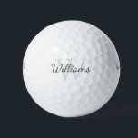 Personalisiertes Monogramm und Name Golfball<br><div class="desc">Personalisiertes Monogramm und Namensgeschenk enthält personalisierte Namen im Stil eines Schriftartes mit grauem Skript und Monogramm im hellgrauen Serif-Schriftart-Stil als Hintergrund,  auf weißem Hintergrund. Perfekt als Urlaubsgeschenk,  Vatertagsgeschenk,  Ruhestandsgeschenk,  Dankeschön für Trauzeugen und Geschenk für alle besondere Anlass.</div>