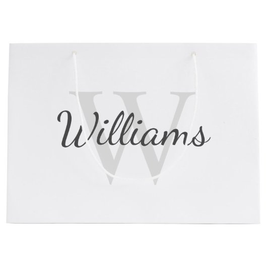 Personalisiertes Monogramm und Name Große Geschenktüte (Vorderseite)