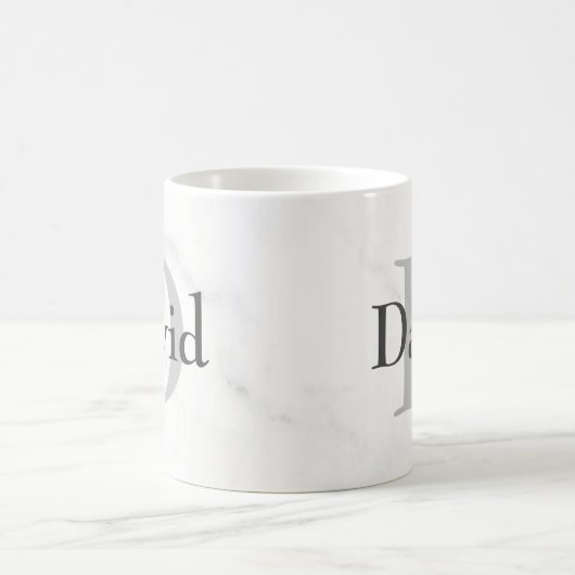 Personalisiertes Monogramm und Name im Marmorstil Kaffeetasse (Mittel)