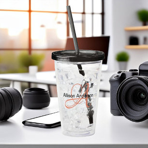 Personalisiertes Monogramm und Name, individuell a Acryltrinkbecher