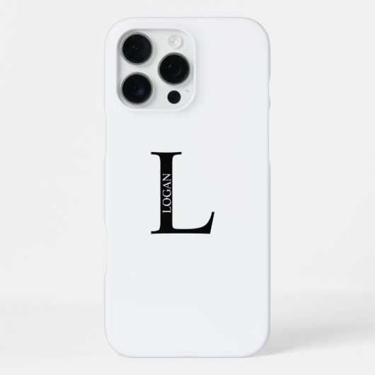 Personalisiertes Monogramm und Name iPhone Hülle (Rückseite)