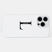 Personalisiertes Monogramm und Name iPhone Hülle (Rückseite (Horizontal))