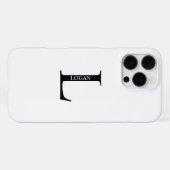 Personalisiertes Monogramm und Name iPhone Hülle (Rückseite (Horizontal))