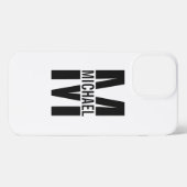 Personalisiertes Monogramm und Name iPhone Hülle (Rückseite (Horizontal))