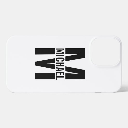 Personalisiertes Monogramm und Name iPhone Hülle (Rückseite (Horizontal))