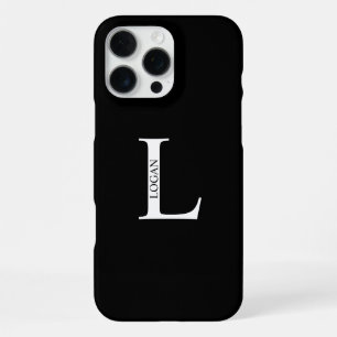Personalisiertes Monogramm und Name iPhone 16 Pro Max Hülle