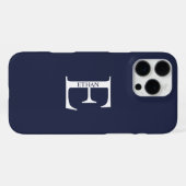 Personalisiertes Monogramm und Name iPhone Hülle (Rückseite (Horizontal))