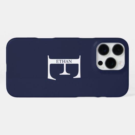 Personalisiertes Monogramm und Name iPhone Hülle (Rückseite (Horizontal))