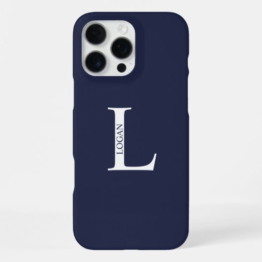 Personalisiertes Monogramm und Name iPhone Hülle (Rückseite)