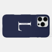 Personalisiertes Monogramm und Name iPhone Hülle (Rückseite (Horizontal))